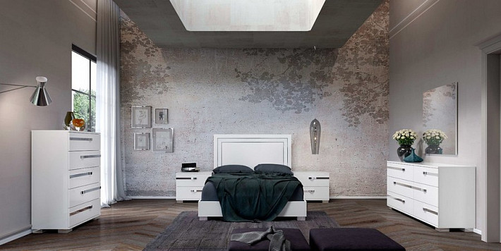 Итальянский комод в спальню высокий Volare white фото 2