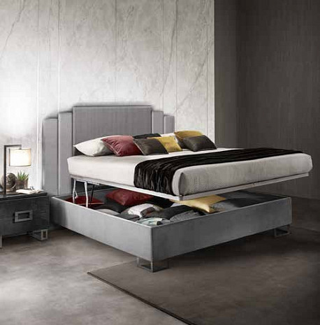 Кровать мягкая двуспальная с подъемным механизмом Moderna фото 1