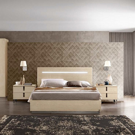Кровать двуспальная в современном стиле Legno янтарная береза фото 1