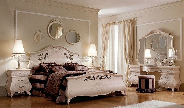 Кровать двуспальная из массива светлая Monreale фото 2