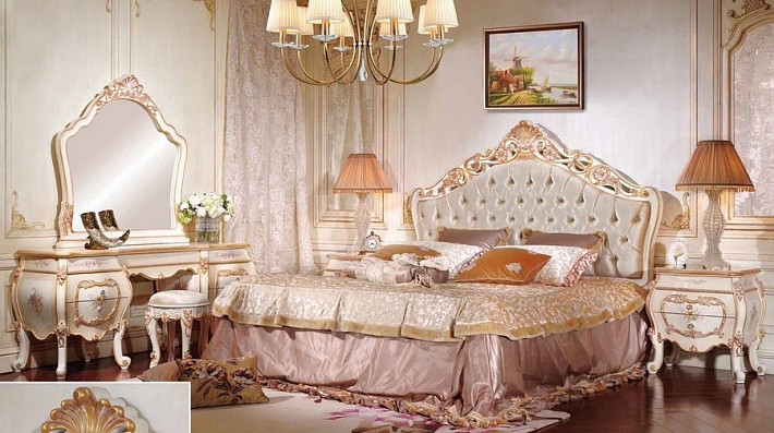 Спальня классическая светлая Лейла фото 1