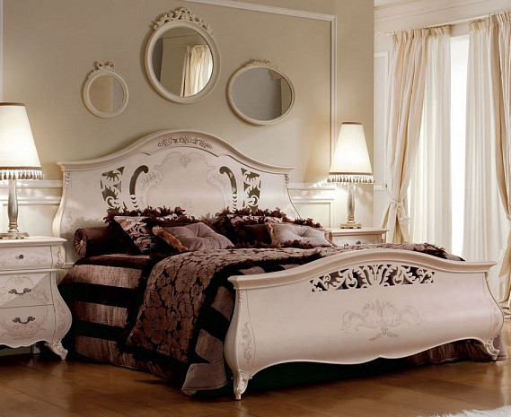 Кровать двуспальная из массива светлая Monreale фото 1