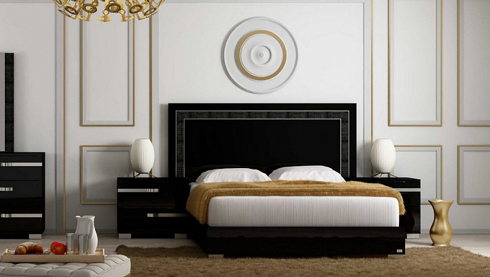 Кровать двуспальная в современном стиле Volare black фото 1