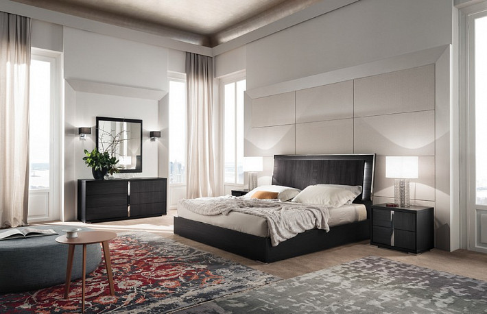 Спальня в современном стиле ETNA черная сосна фото 1