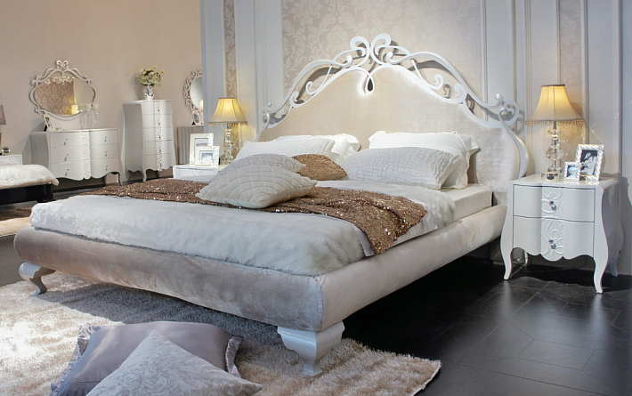 Двуспальная кровать с мягким изголовьем Hemis фото 1