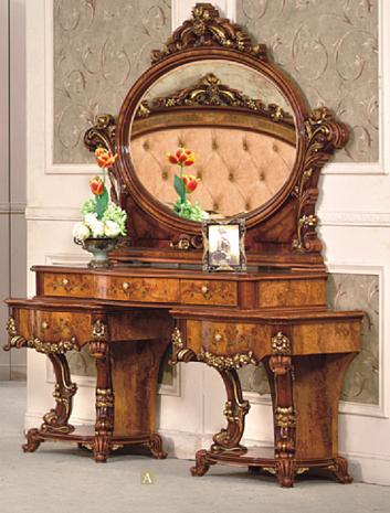Туалетный столик с зеркалом для спальни Наполеон орех фото 1