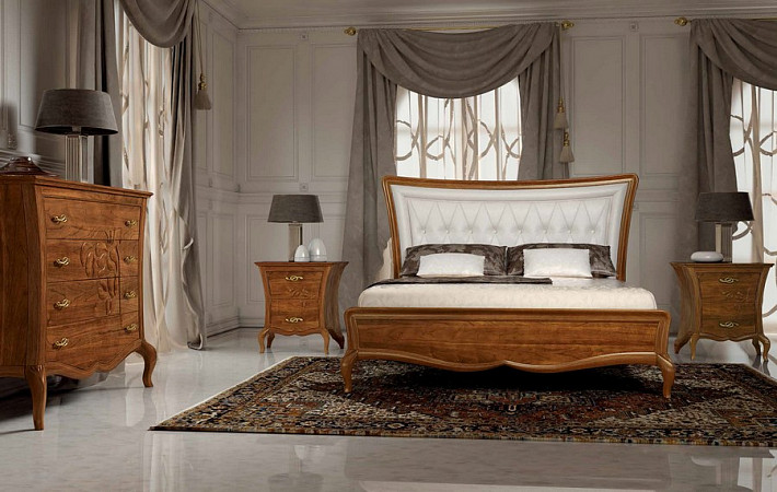 Кровать двуспальная классическая La Dolce Vita в коже фото 2