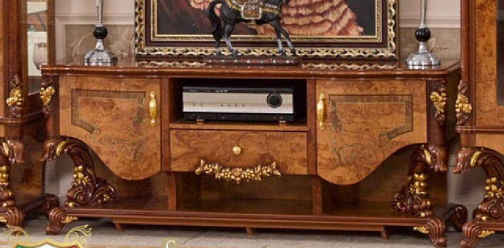 Классическая мебель для гостиной комнаты Наполеон орех фото 8