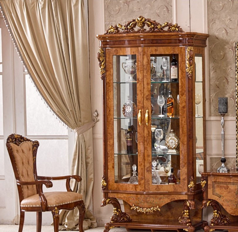 Классическая мебель для гостиной комнаты Наполеон орех фото 7