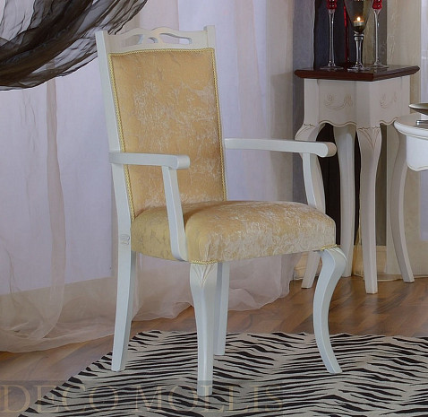 Белый стул с подлокотниками Capri фото 1
