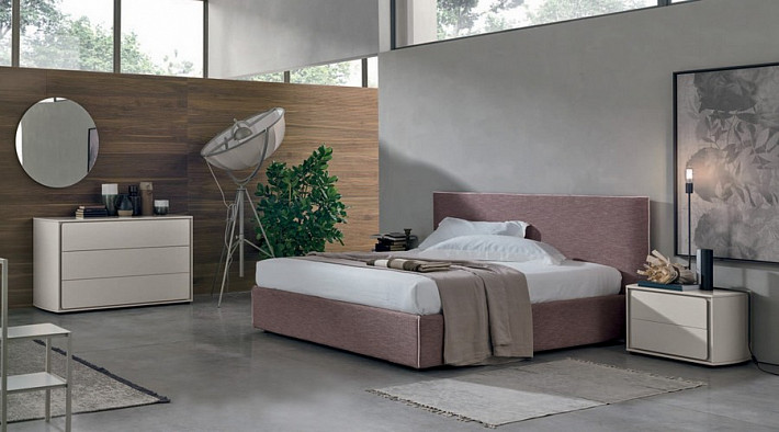 Кровать двуспальная современная с мягким изголовьем Zeno фото 4