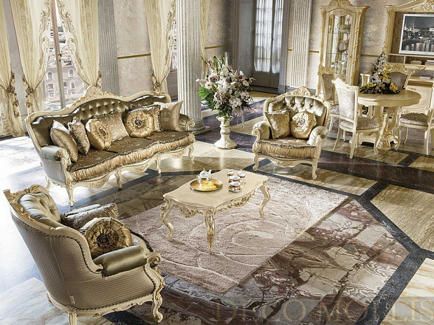 Трехместный диван светлый Madame Royale фото 5