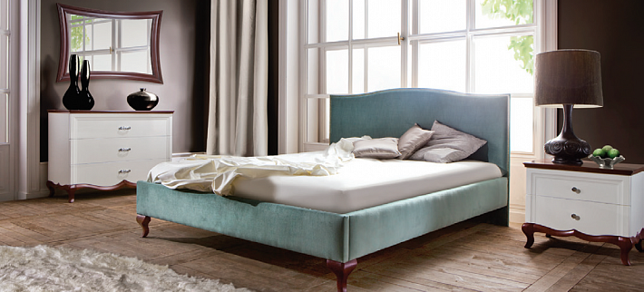 Двуспальная кровать с мягкой спинкой Milano Taranko фото 1