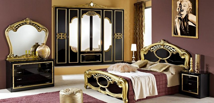 Набор мебели для спальни Оллана золото фото 2