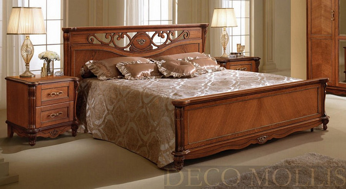 Двуспальная классическая кровать 160 Алези орех фото 1