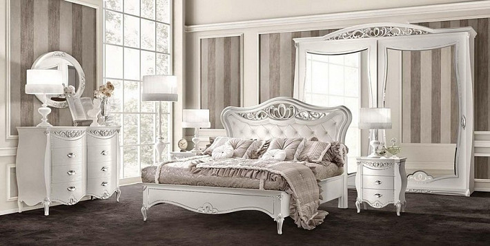 Кровать двуспальная итальянская белая Alchimie Naxos фото 2