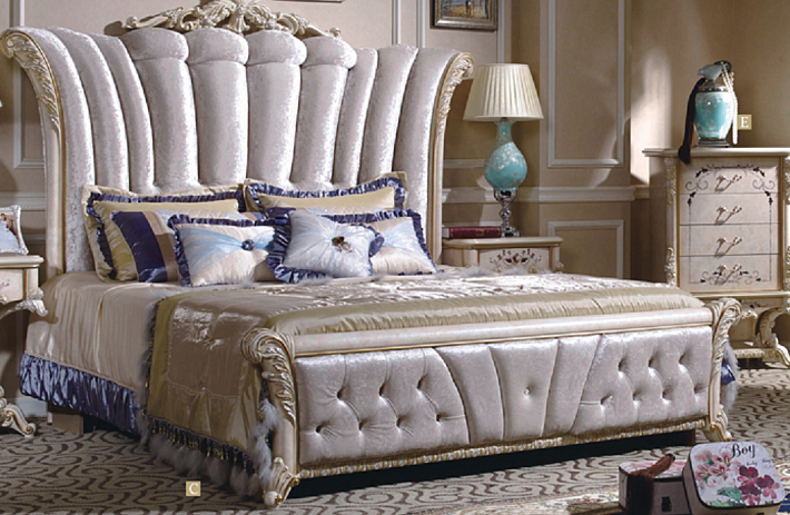Большая двуспальная кровать Наполеон слоновая кость фото 1