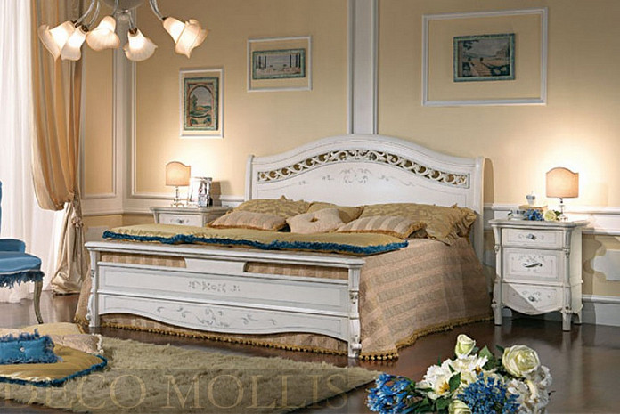 Кровать двуспальная из массива белая 160 Prestige фото 1