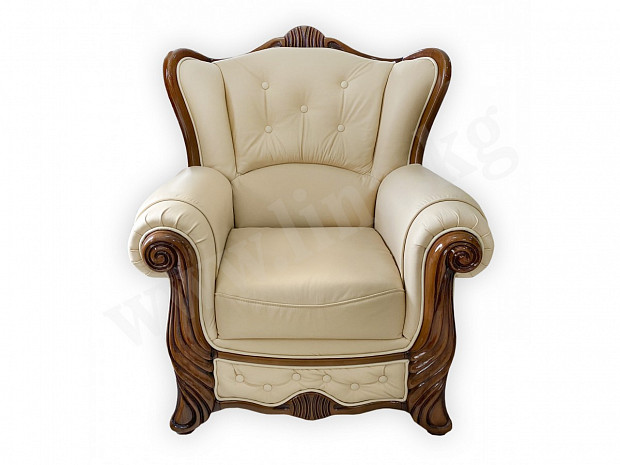 Кресло мягкое в коже Теона фото 4