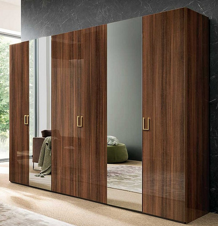 Шкаф для одежды большой Mid Century коричневый эвкалипт фото 1