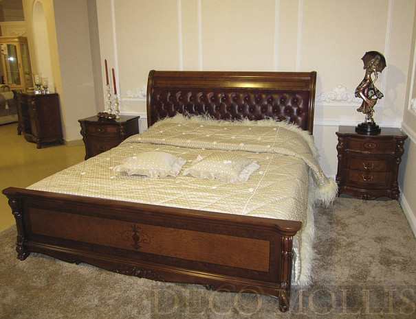 Кровать двуспальная с кожаным изголовьем 180 Angelina Carvelli фото 1