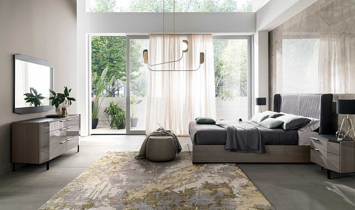 Спальня в современном стиле  Olimpia эвкалиптовый бархат фото 5