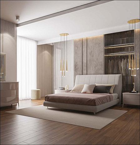 Кровать мягкая итальянская Ares Gold фото 1