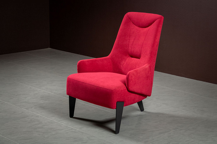 Кресло с высокой спинкой на металлических ногах современное Анкона фото 1