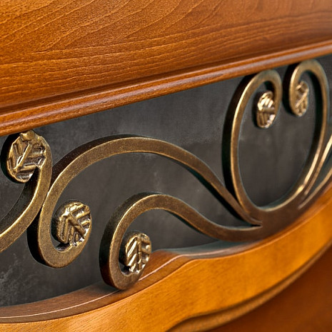 Кровать двуспальная с кованым элементом без ножной спинки  фото 2