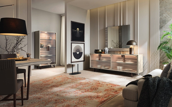 Комод со стеклом итальянский Jupiter фото 3