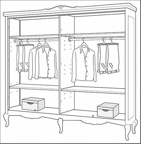Шкаф в спальню для одежды Memorie Veneziane фото 4