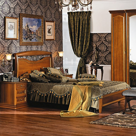 Кровать двуспальная с кованым элементом без ножной спинки  фото 1