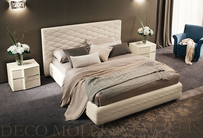 Кровать с мягким изголовьем белая 180 Chanel фото 1