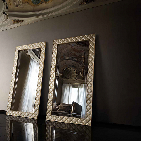 Большое настенное зеркало Sipario слоновая кость фото 2