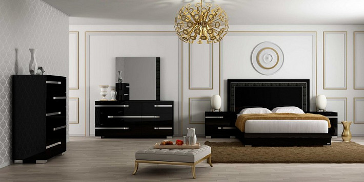Кровать двуспальная в современном стиле Volare black фото 4