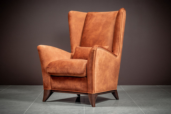 Кресло мягкое с высокой спинкой современное Бергамо фото 1