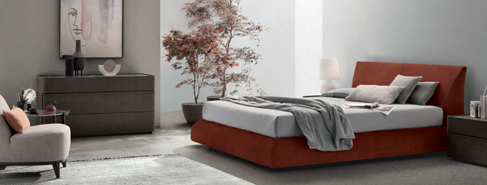 Кровать двуспальная итальянская с мягким изголовьем Eros фото 5